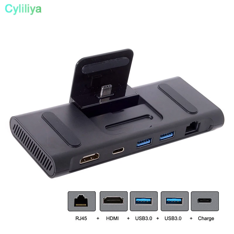 5 в 1 Type C USB 3 к HDMI 4K + 1000M Lan 2 0 PD зарядная настольная док-станция концентратор для Macbook
