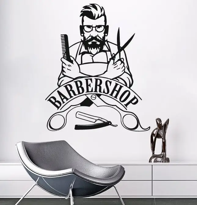 Wall Sticker Barber Shop Sign Wall Decal Removable Hipster Vinyl Stickers Beauty Salon Window Sticker Barbershop Decor AY773
Wall Sticker Barber Shop Sign Wall Decal Removable Hipster Vinyl Stickers Beauty Salon Window Sticker Barbershop Decor AY773