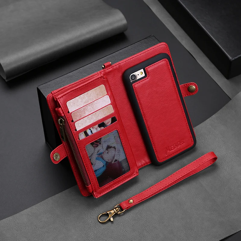Магнитный Флип кожаный кошелек на молнии сумочка чехол для Samsung Galaxy S10E S8 S9 S10 Plus Note