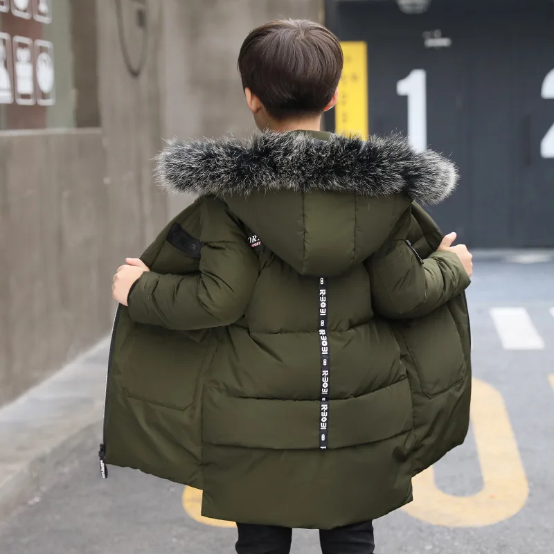 Boys Winter Long Sleeve Hooded Fluffy Collar Zipper Casual Fashion Coats Thicken Warm Down Cotton Outdoor Jackets
Boys Winter Long Sleeve Hooded Fluffy Collar Zipper Casual Fashion Coats Thicken Warm Down Cotton Outdoor Jackets