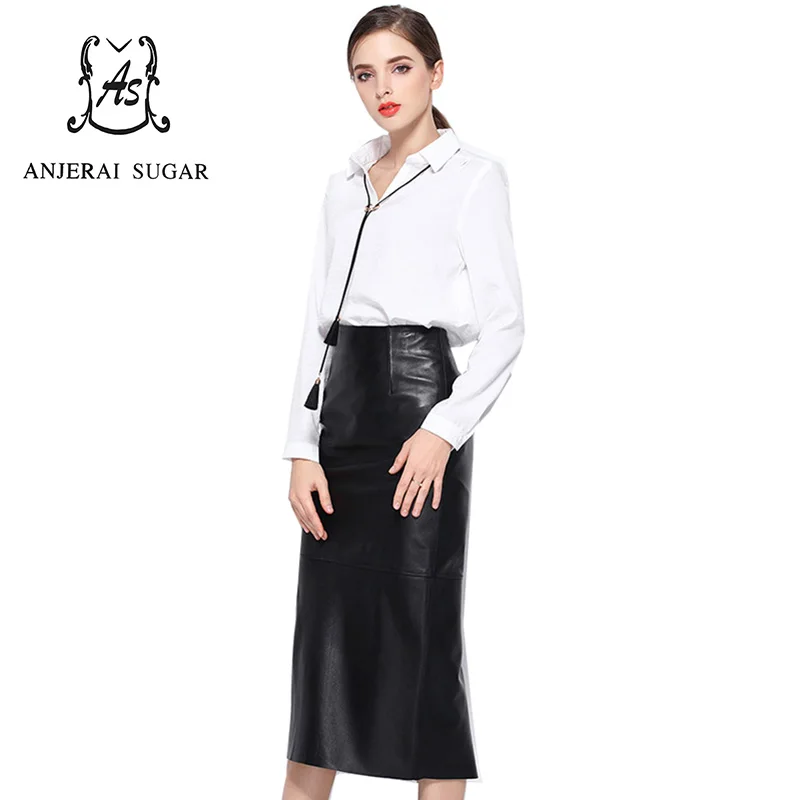 Spring sheepskin genuine leather long women skirt black colour sexy slim OL office Pencil Split ends Package hip female skirt
Spring sheepskin genuine leather long women skirt black colour sexy slim OL office Pencil Split ends Package hip female skirt