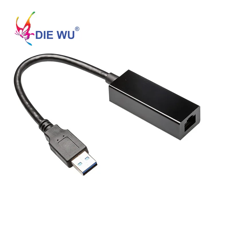 DIEWU внешний сетевой адаптер USB 100 к RJ45 10/1000 Мбит/с чип Realtek 8253 для ПК ноутбука Win 7/8/10 |