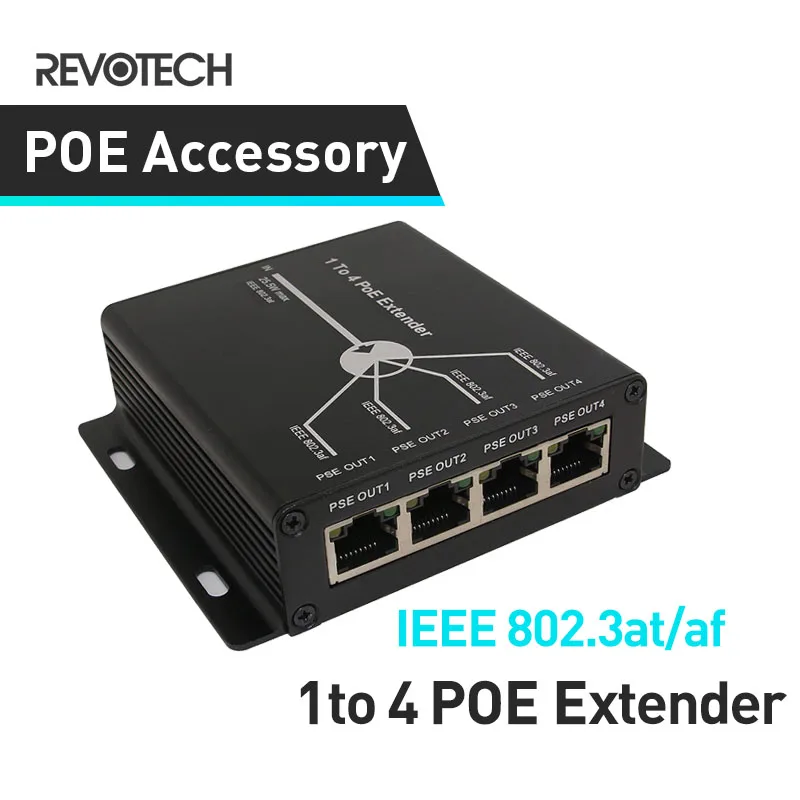 4-Port 10/100Mbps POE Extender 1.0gbps with IEEE 802.3af Standard Input / Output for IP Camera Extend 100 meters for POE range
4-Port 10/100Mbps POE Extender 1.0gbps with IEEE 802.3af Standard Input / Output for IP Camera Extend 100 meters for POE range