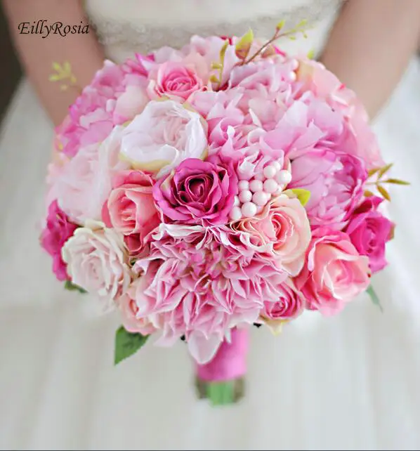 Pink Fuchsia Peony Artificial Bride Flower Bouquet Holder Flowers for Bridesmaids Bouquet de mariage bridal ramos de novia 2019
Pink Fuchsia Peony Artificial Bride Flower Bouquet Holder Flowers for Bridesmaids Bouquet de mariage bridal ramos de novia 2019