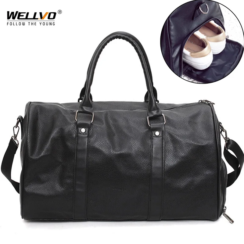 Men Black Leather Travel Bag Big Large Duffel Round Tote Women Men's Gym Over the Shoulder Bags for Shoes Pocket Handbags XA96WC
Men Black Leather Travel Bag Big Large Duffel Round Tote Women Men's Gym Over the Shoulder Bags for Shoes Pocket Handbags XA96WC