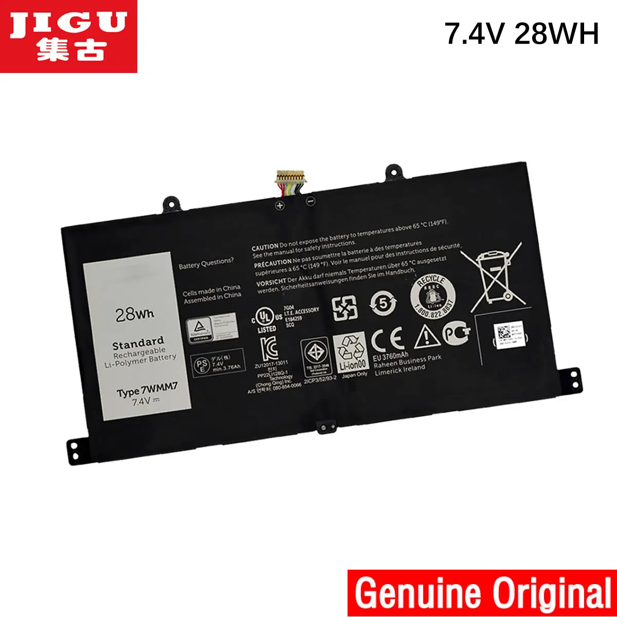 JIGU новая Подлинная 7,4 В 28Wh для Dell Venue 11 Pro Клавиатура планшет батарея 7WMM7 CFC6C CP305193L1 D1R74
JIGU новая Подлинная 7,4 В 28Wh для Dell Venue 11 Pro Клавиатура планшет батарея 7WMM7 CFC6C CP305193L1 D1R74