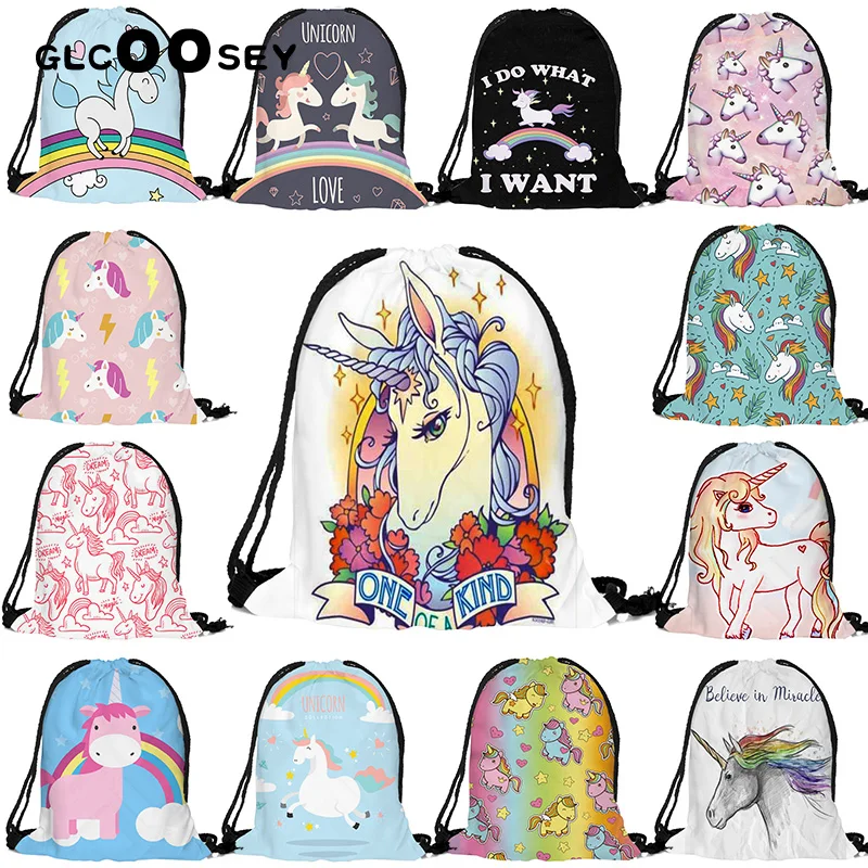 Hot sale Unicorn 3D digital printing Women Drawstring pocket Backpack Female High-quality drawstring bag Cute unicorn bags
Hot sale Unicorn 3D digital printing Women Drawstring pocket Backpack Female High-quality drawstring bag Cute unicorn bags