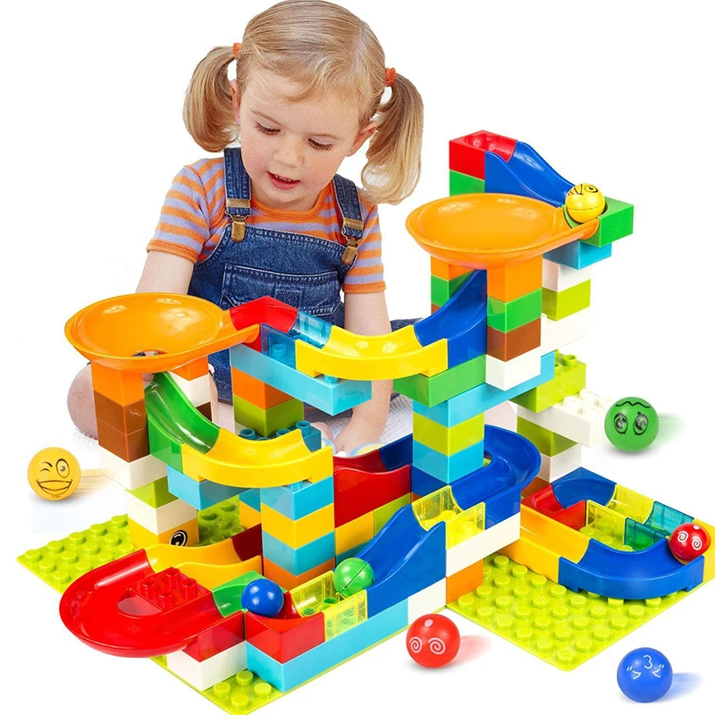 104-208PCS Marble Race Run Maze Ball Track Building Blocks Plastic Funnel Slide Big Size Bricks Blocks Children Funny DIY Toys
104-208PCS Marble Race Run Maze Ball Track Building Blocks Plastic Funnel Slide Big Size Bricks Blocks Children Funny DIY Toys