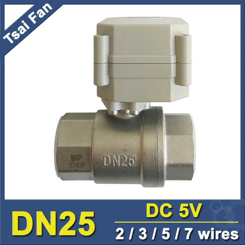 2 Way Stainless Steel DN25 Full Port Electric Water Valve TF25-S2-A DC5V 2/3/5/7 Wires BSP/NPT 1'' Motorized Valve Metal Gear
2 Way Stainless Steel DN25 Full Port Electric Water Valve TF25-S2-A DC5V 2/3/5/7 Wires BSP/NPT 1'' Motorized Valve Metal Gear