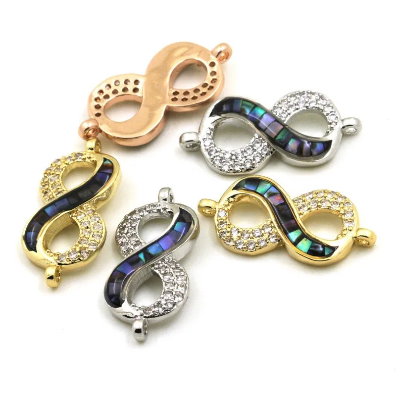 Eternity connector, with white abalone shell chips, clear cubic zirconia CZ micro pave, space connector
Eternity connector, with white abalone shell chips, clear cubic zirconia CZ micro pave, space connector