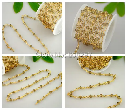 33feet Gold Color Wire Wrapped Beaded Chains , Rosary Chain Crystal Faceted Beads For Bracelet Necklace Free Shipping!
33feet Gold Color Wire Wrapped Beaded Chains , Rosary Chain Crystal Faceted Beads For Bracelet Necklace Free Shipping!