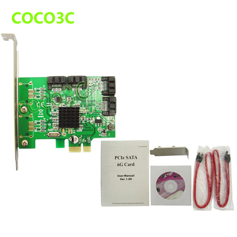 Marvell 88SE9215 Chipset 4 Ports SATA 6G PCI Express Controller Card PCI-e to SATA III 3.0 converter PCI low profile bracket
Marvell 88SE9215 Chipset 4 Ports SATA 6G PCI Express Controller Card PCI-e to SATA III 3.0 converter PCI low profile bracket