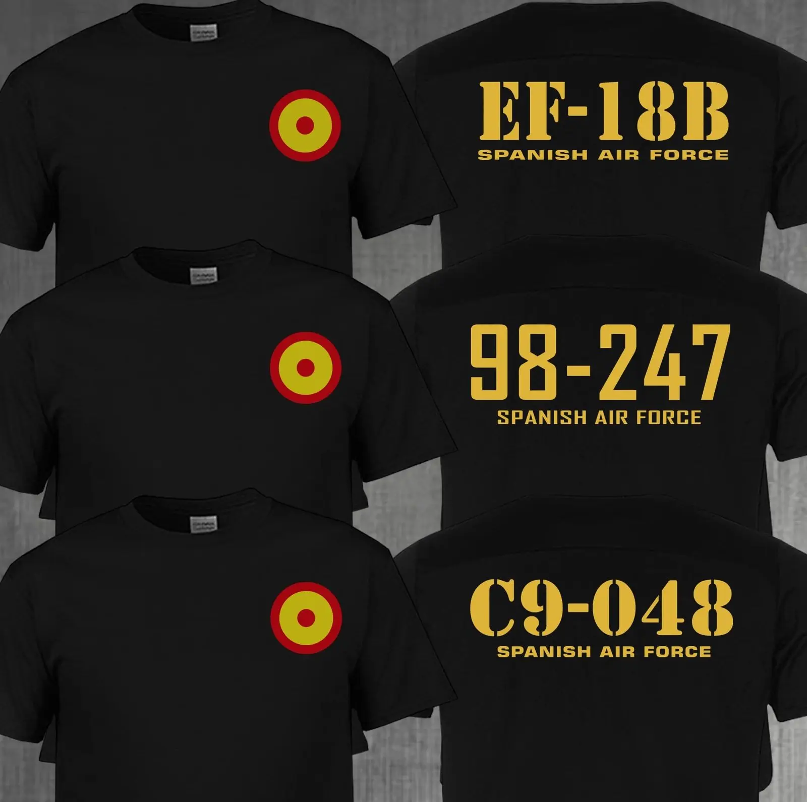 Men T Shirt Fashion Spanish Air Force Roundel T-Shirt Tee Shirt Free Sticker SPAF Spain 2 sides Tee shirt
Men T Shirt Fashion Spanish Air Force Roundel T-Shirt Tee Shirt Free Sticker SPAF Spain 2 sides Tee shirt