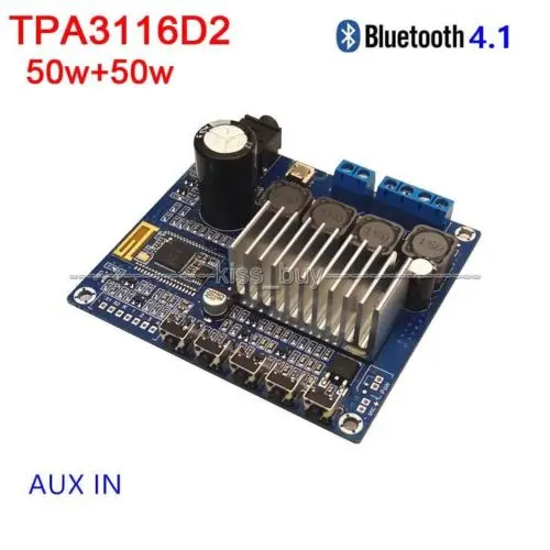 Bluetooth 4,1 50 Вт + 50 Вт TPA3116D2 двухканальный цифровой усилитель платы 12В 24В автомобиля
Bluetooth 4,1 50 Вт + 50 Вт TPA3116D2 двухканальный цифровой усилитель платы 12В 24В автомобиля