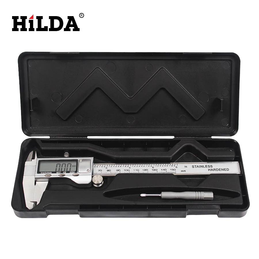 Цифровой штангенциркуль HILDA Vernier 0-150 мм металлический корпус цифровой микрометр