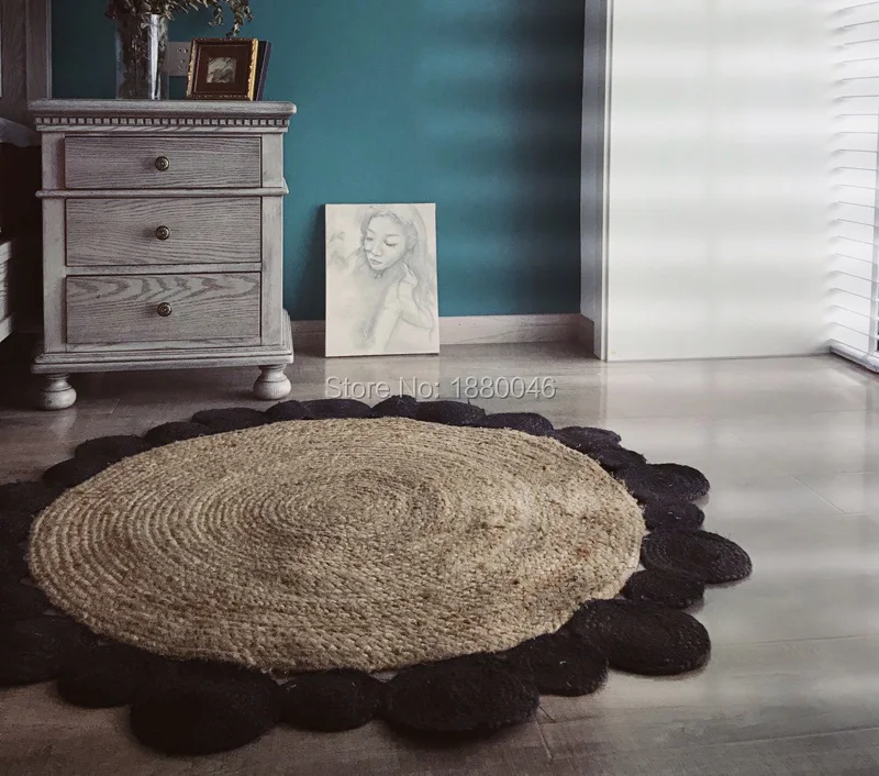 New Classical Black color round carpet Natural jute carpet Diameter 120cm Rainbow Carpet Hand-made 3d carpet
New Classical Black color round carpet Natural jute carpet Diameter 120cm Rainbow Carpet Hand-made 3d carpet