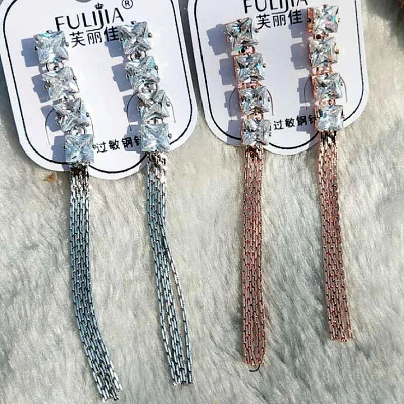 Zircon Long Tassel Earrings For Women Super Shinning Tassel 925 silver Drop Earring Fashion Jewelry Accessories Gift
Zircon Long Tassel Earrings For Women Super Shinning Tassel 925 silver Drop Earring Fashion Jewelry Accessories Gift