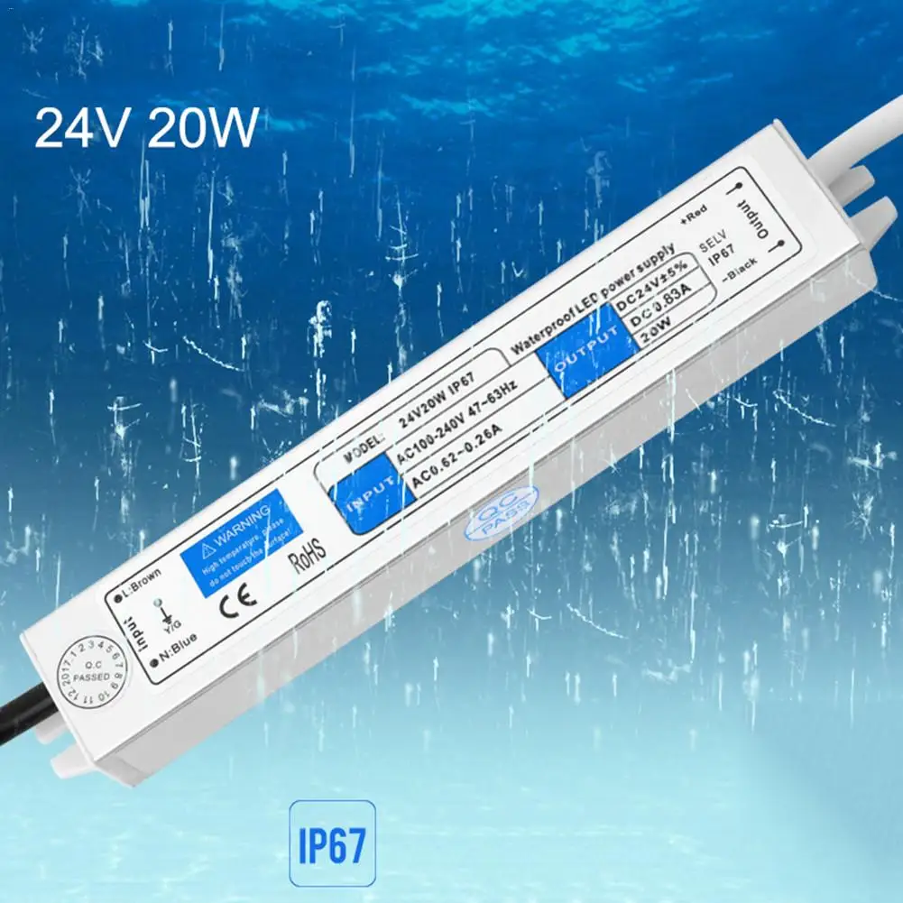 DC 24V 20W LED Driver Lighting Transformers 24V Power Supply 24V LED Driver 24 Volt IP67 Waterproof Lighting Transformers
DC 24V 20W LED Driver Lighting Transformers 24V Power Supply 24V LED Driver 24 Volt IP67 Waterproof Lighting Transformers