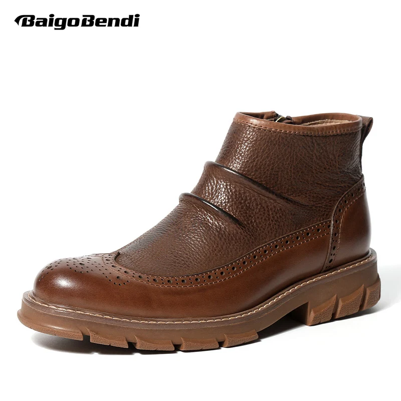 High End Genuine Leather Men's Fretwork Wrinkle Design Man Round Toe Slip On Riding Boots Winter Shoes Mature
High End Genuine Leather Men's Fretwork Wrinkle Design Man Round Toe Slip On Riding Boots Winter Shoes Mature