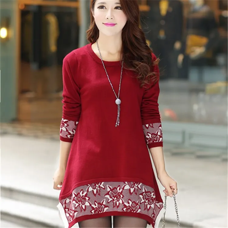 Discount women's sweater the spring and autumn period and the new sets loose long in jacquard knitting sweater dress
Discount women's sweater the spring and autumn period and the new sets loose long in jacquard knitting sweater dress