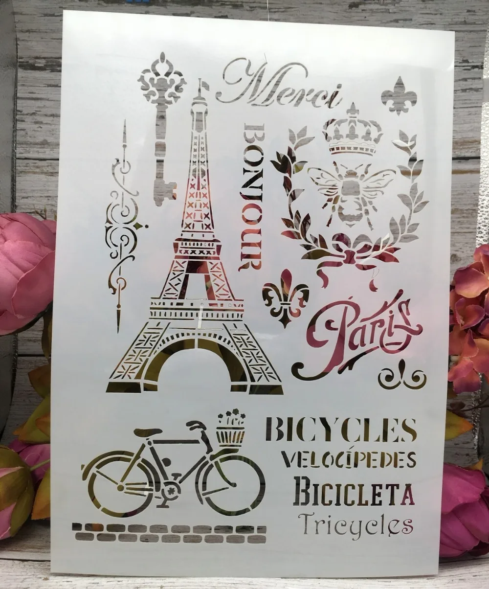 A4 Paris Tower DIY Layering Stencils Wall Painting Scrapbook Coloring Embossing Album Decorative Paper Card Template
A4 Paris Tower DIY Layering Stencils Wall Painting Scrapbook Coloring Embossing Album Decorative Paper Card Template