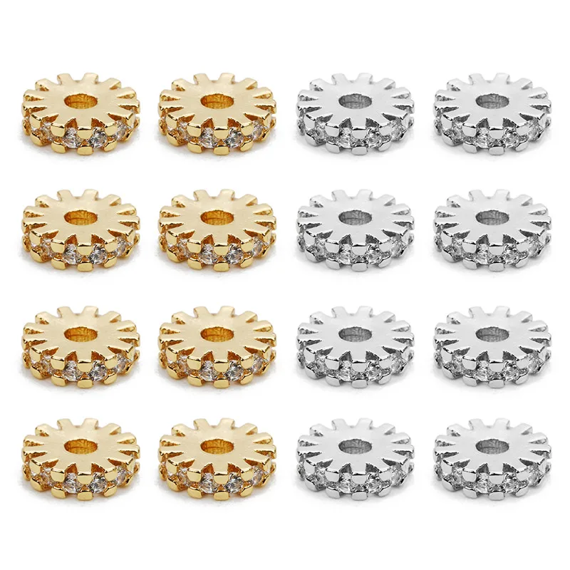 Xinyao 5pcs/lot Gold Color 8mm Wheel Shape Copper Beads with Pave CZ Zirconia Spacer Loose Beads for DIY Jewelry Making Supplier
Xinyao 5pcs/lot Gold Color 8mm Wheel Shape Copper Beads with Pave CZ Zirconia Spacer Loose Beads for DIY Jewelry Making Supplier
