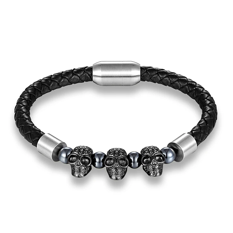 Высококачественный модный мужской кожаный браслет LIVVY Shantou из нержавеющей стали