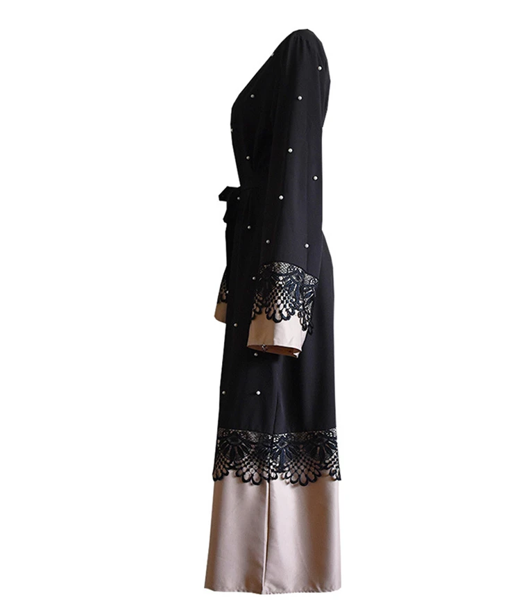 Woman European and American fashion lace stitched beaded loose long-sleeved dress
Woman European and American fashion lace stitched beaded loose long-sleeved dress
