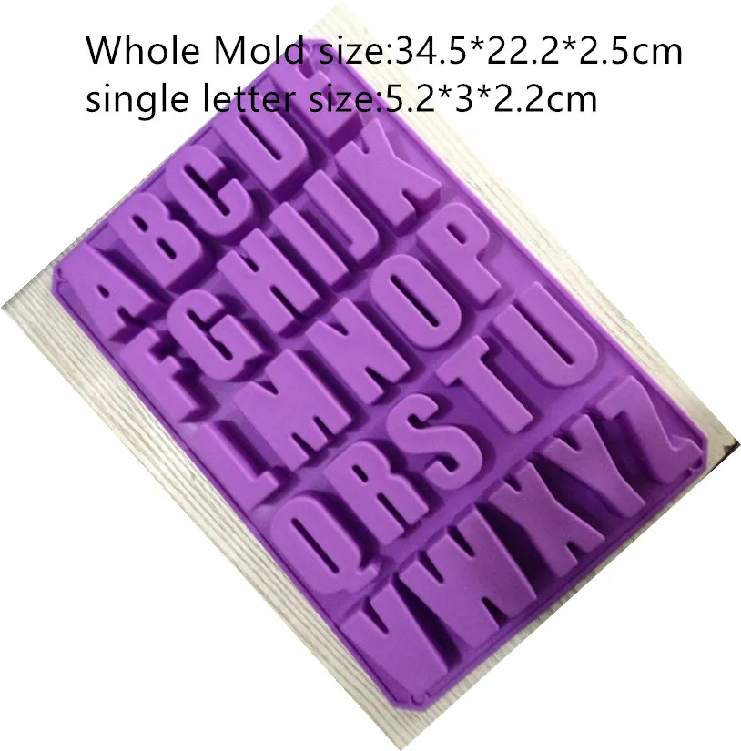 26 English letters Molds Food Grade Silicone Soap Mold for DIY chocolate ice cube pudding cake decorating
26 English letters Molds Food Grade Silicone Soap Mold for DIY chocolate ice cube pudding cake decorating