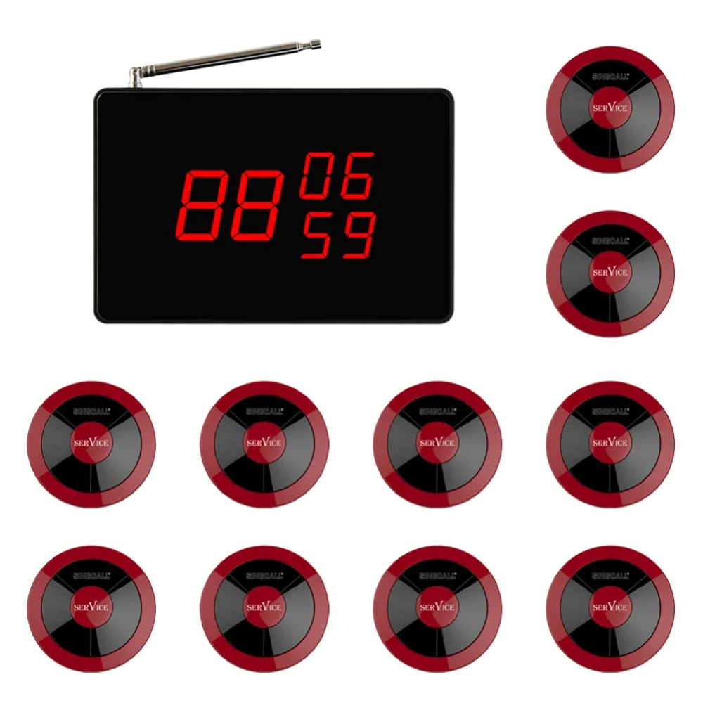 SINGCALL Wireless Waiter Servicing System, Servicing Customer,10 Waterproof Red Buttons, 1 Fixed Host Small Receiver
SINGCALL Wireless Waiter Servicing System, Servicing Customer,10 Waterproof Red Buttons, 1 Fixed Host Small Receiver