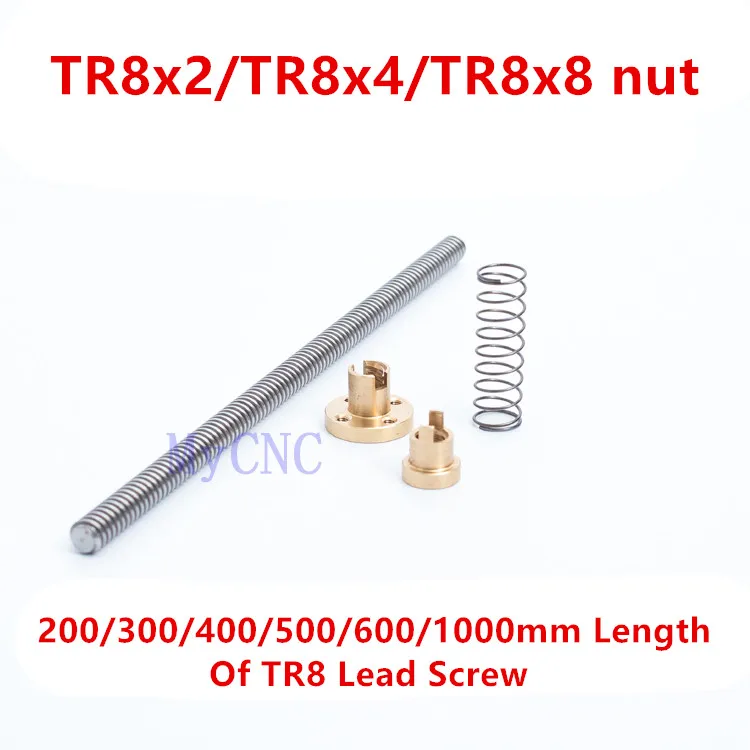 200/300/400/500mm length TR8 lead screw+TR8 Spring Loaded Anti Backlash Nut Elimination Gap Nut for Reprap
200/300/400/500mm length TR8 lead screw+TR8 Spring Loaded Anti Backlash Nut Elimination Gap Nut for Reprap