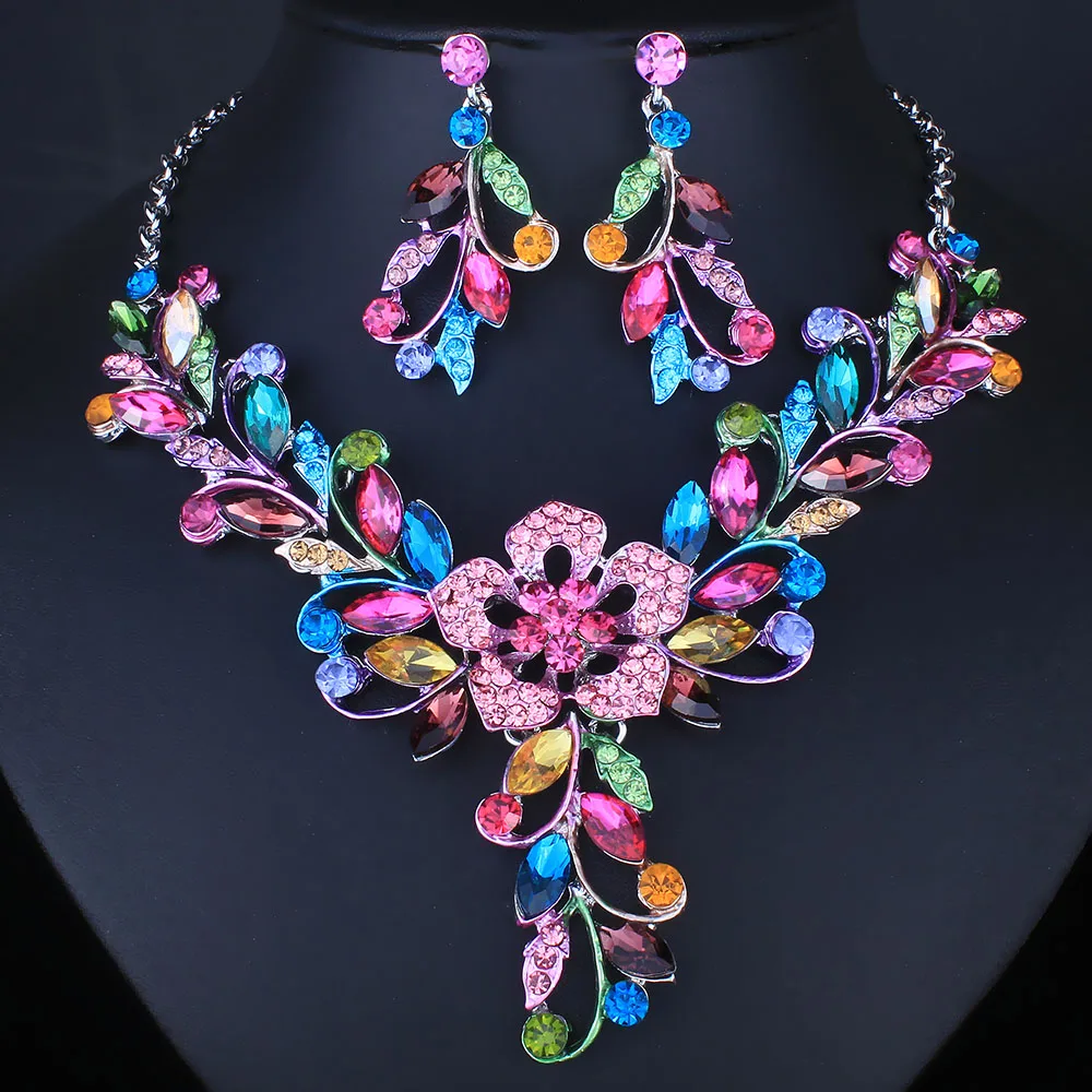 FARLENA Wedding Jewelry Hand painted Flower vine Necklace and Earrings set for Women Fashion Crystal Rhinestones Jewelry sets
FARLENA Wedding Jewelry Hand painted Flower vine Necklace and Earrings set for Women Fashion Crystal Rhinestones Jewelry sets