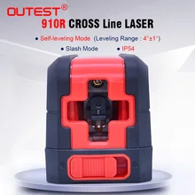 OUTEST red beam Laser Level meter 910R 2 lines Auto-leveling Cross laser Leveler Vertical Horizontal Cross laser measuring meter