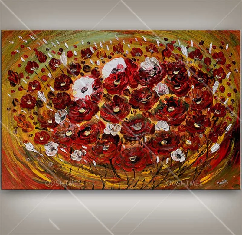 Hand Painted High Quality Dark Red Beautiful Flowers Elegant Home Decor Knife Oil Painting on Canvas Wall Artwork Hang Pictures
Hand Painted High Quality Dark Red Beautiful Flowers Elegant Home Decor Knife Oil Painting on Canvas Wall Artwork Hang Pictures