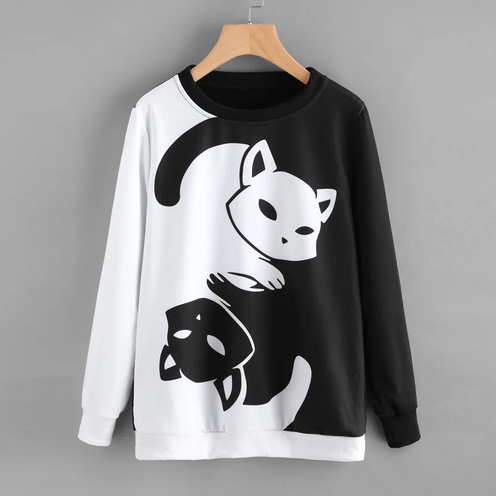 Couple black and white yin and yang cat sweatshir long sleeve pullover printed sweatshirt soft comfortable sportswear loose tops
Couple black and white yin and yang cat sweatshir long sleeve pullover printed sweatshirt soft comfortable sportswear loose tops