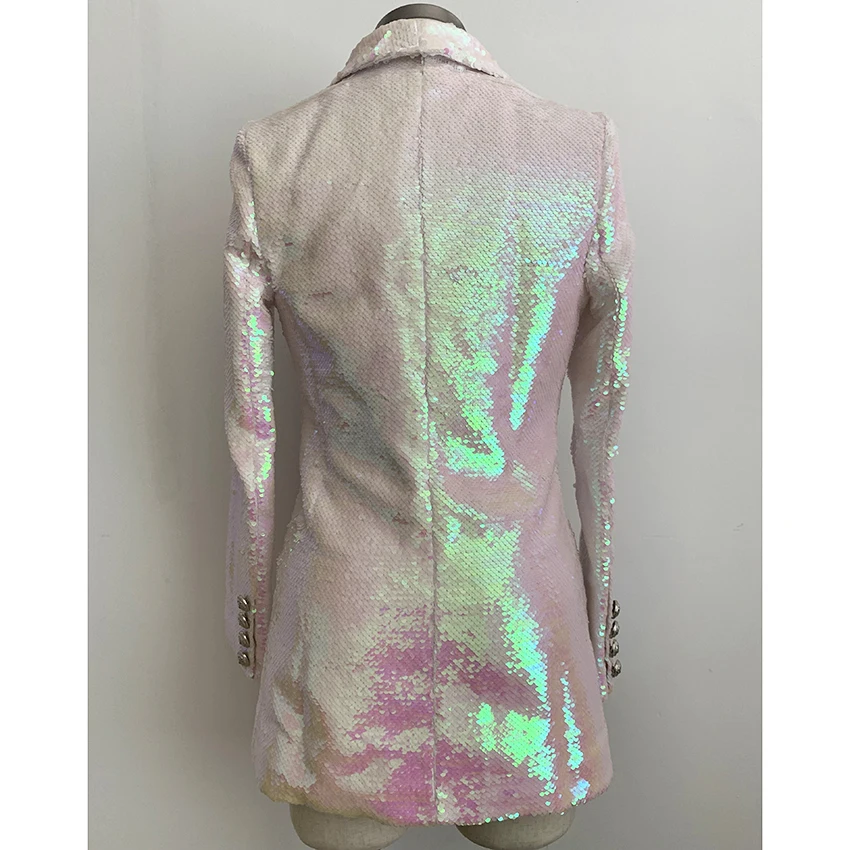 HIGH QUALITY Newest Fashion Runway 2021 Designer Blazer Women's Double Breasted Shawl Collar Shimmer Sequined Long Blazer Jacket
HIGH QUALITY Newest Fashion Runway 2021 Designer Blazer Women's Double Breasted Shawl Collar Shimmer Sequined Long Blazer Jacket