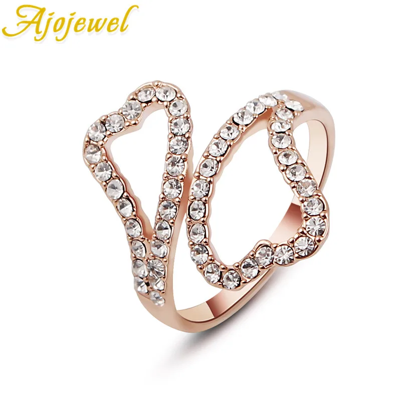 Ajojewel Full Rhinestone Double Heart Ring For Women Rose-Gold-Color Elegant Finger Jewelry Wholesale
Ajojewel Full Rhinestone Double Heart Ring For Women Rose-Gold-Color Elegant Finger Jewelry Wholesale
