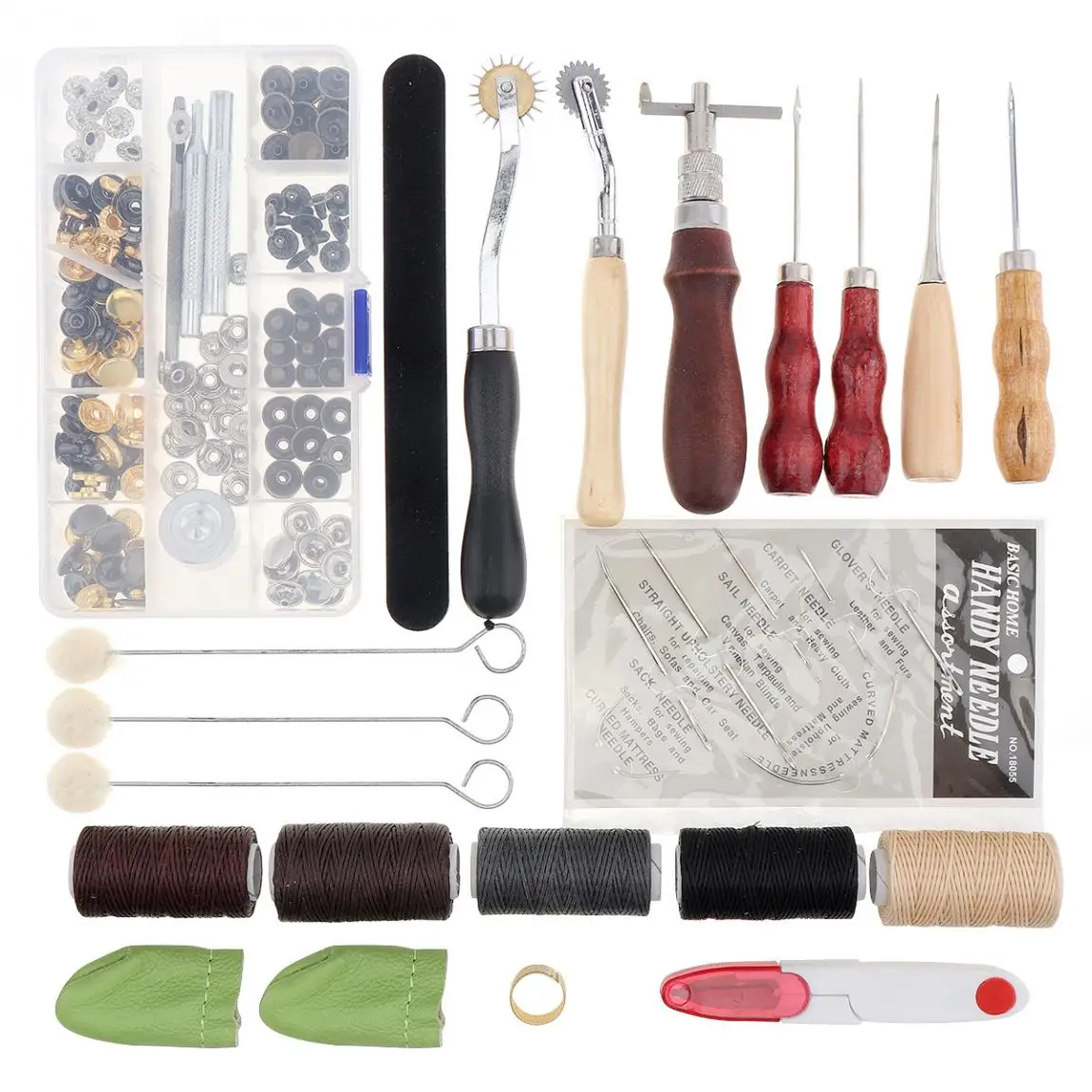 28pcs/set Leather Craft Handmade Sewing Stitching Punch Carving Work Kit Set Saddle Groover Waxed Thimble Kit Practical for DIY
28pcs/set Leather Craft Handmade Sewing Stitching Punch Carving Work Kit Set Saddle Groover Waxed Thimble Kit Practical for DIY