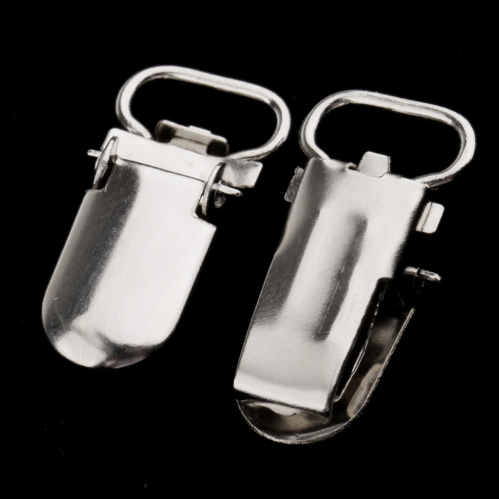 20Pcs/Lot Metal Baby Pacifier Suspender Clips Webbing Dummy Strap Holder Craft Hooks Craft Sewing Tool 28x10mm Silver
20Pcs/Lot Metal Baby Pacifier Suspender Clips Webbing Dummy Strap Holder Craft Hooks Craft Sewing Tool 28x10mm Silver
