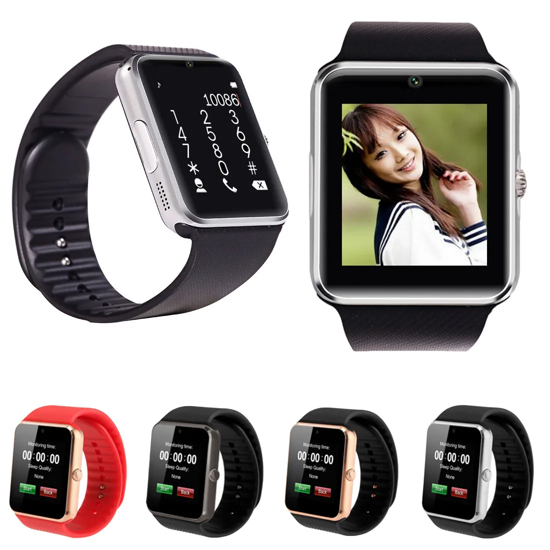Умные часы GT08 Синхронизация данных Поддержка sim-карты TF Bluetooth подключение Android