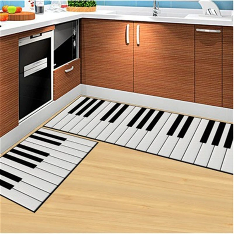 

Piano Keys Mat Notes Pattern Home Door Floor Mats Animal Stone Tree Waterproof Colored Beating Rugs Kitchen Home Decor Crafts