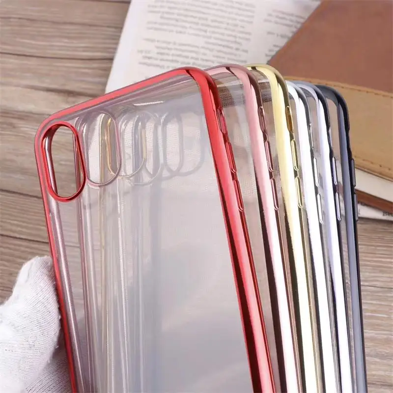 Retail Silicone Phone Case Electroplated Plating Shell Back Cover for UV Printing iPhone XS MAX XR X 7 Plus |