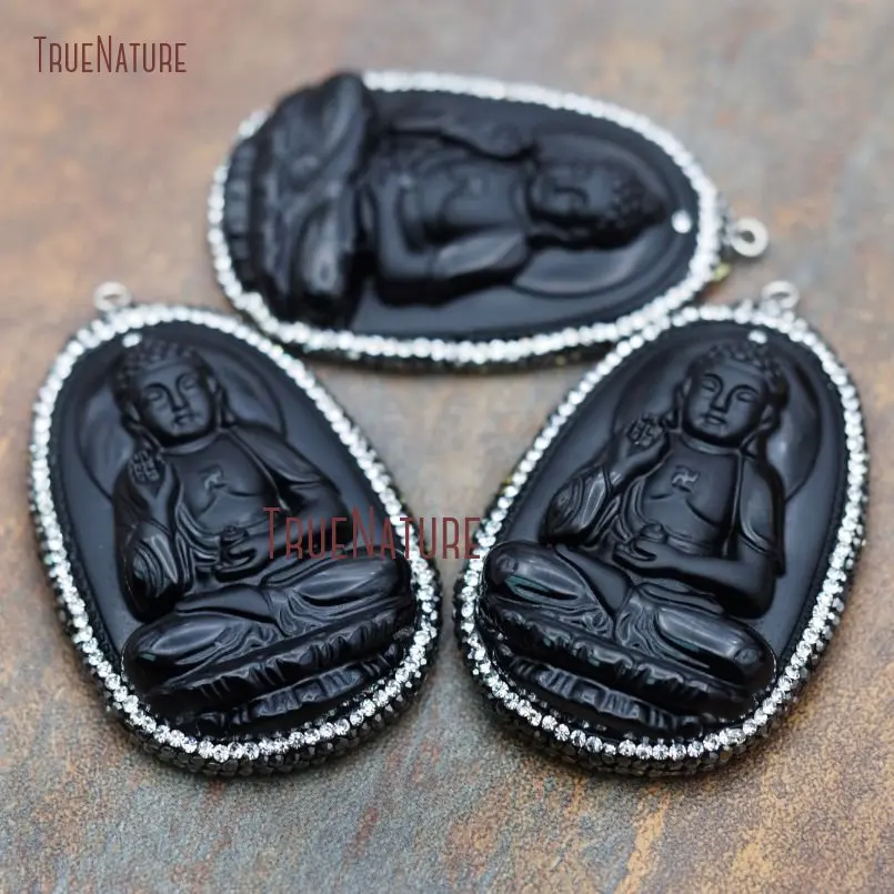 New Arrival Black Obsidian Pendant Pave Gun Metal Rhinestone Amitabha Bodhisattva Pendant Jewelry Making In 57*37 mm PM8957
New Arrival Black Obsidian Pendant Pave Gun Metal Rhinestone Amitabha Bodhisattva Pendant Jewelry Making In 57*37 mm PM8957
