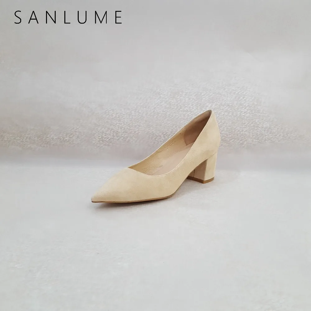 SANLUME Autumn Block Heel Chunky Pumps Women Elegant Office Shoes Woman High Heels Career Genuine leather Slip On Pointed Toe
SANLUME Autumn Block Heel Chunky Pumps Women Elegant Office Shoes Woman High Heels Career Genuine leather Slip On Pointed Toe