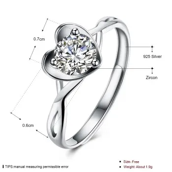 UFOORO 925 sterling silver female wedding ring classic 1.5ct zircon silver jewelry fashion love heart bague USH-R0019
UFOORO 925 sterling silver female wedding ring classic 1.5ct zircon silver jewelry fashion love heart bague USH-R0019
