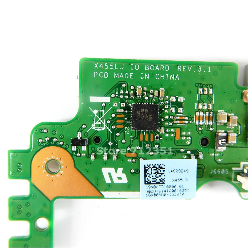 X455LJ IO BOARD For ASUS X455 X455L X455LJ X455LD X455LF X455WE Laptop Motherboard USB SD Card board Connectors 60NB08M0-101130
X455LJ IO BOARD For ASUS X455 X455L X455LJ X455LD X455LF X455WE Laptop Motherboard USB SD Card board Connectors 60NB08M0-101130