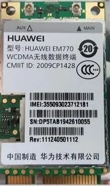 

3G WLAN для HuaWei EM770 Wireless 3G WWAN Mini PCI-E WCDMA GSM EDGE HSUPA 7,2 Мбит/с UMTS wlan Card