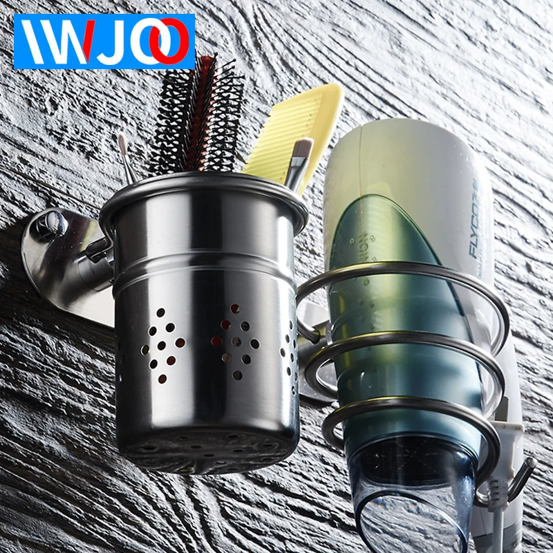 IWJOO Stainless Steel Bathroom Hair Dryer Rack Holder Wall Mounted Modern Toilet Multifunctional Hair Dryer Holder Storage Rack
IWJOO Stainless Steel Bathroom Hair Dryer Rack Holder Wall Mounted Modern Toilet Multifunctional Hair Dryer Holder Storage Rack