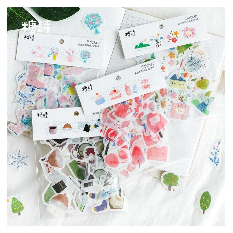 40 Pcs/Set Lovely Plant Flower Series Paper Sticker Cartoon Decorative DIY Scrapbooking Stick Label Diary Stationery
40 Pcs/Set Lovely Plant Flower Series Paper Sticker Cartoon Decorative DIY Scrapbooking Stick Label Diary Stationery