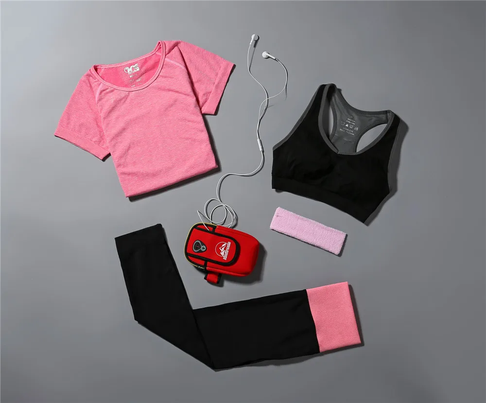 pujunlin 2017 new sport Sets for Running Sportswear Sports Top Gym Push Up Bras Elastic Woman|running set|set upset |
